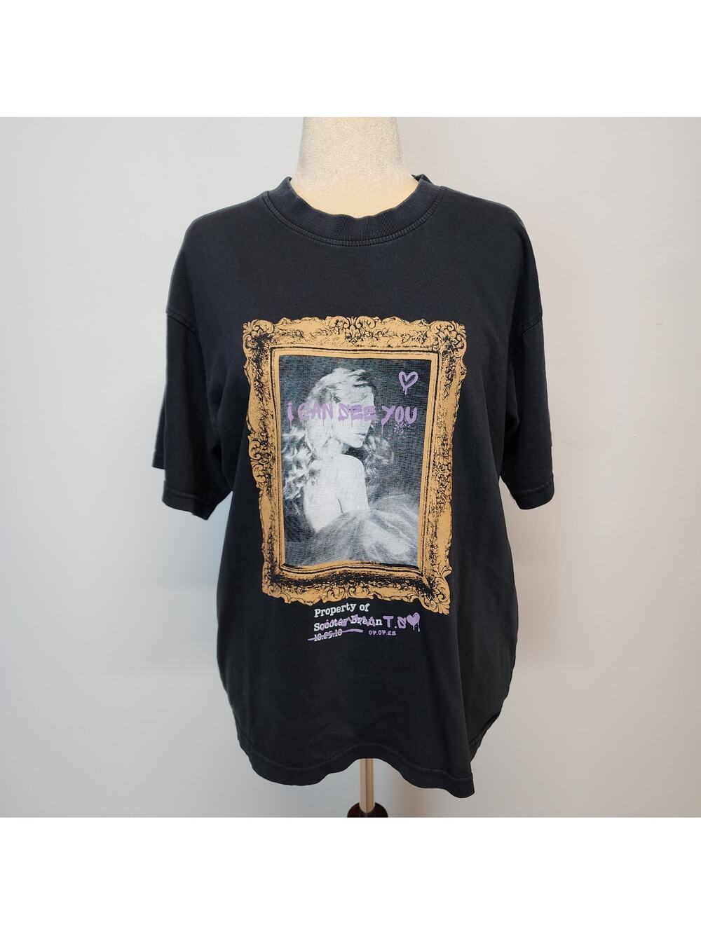 Taylor Swift Band Tee Shirt Size L Black I Can See You Tour Cotton 2023 Indie